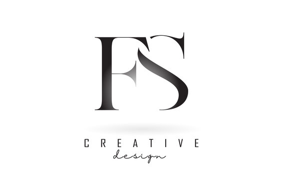 FS f s letter design logo logotype concept with serif font and elegant style vector illustration.