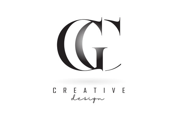 GC G C Letter Design Logo Logotype Concept With Serif Font And Elegant Style Vector Illustration.