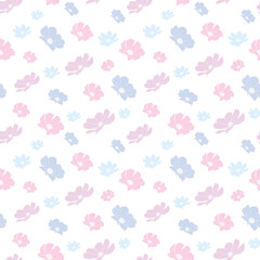 Garden cosmos flower repeat pattern, vector, spring design