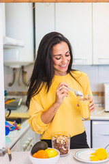 vegan woman eating a healthy smoothie