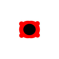 Button flat icon. Simple style start button symbol. Power button. Logo design element. T-shirt printing. Vector for sticker.