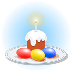 Christ is Risen, Truly Risen, holiday of bright Easter vector illustration