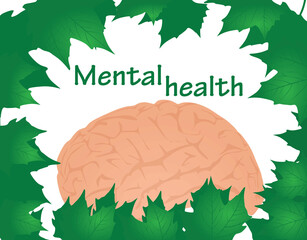 Mental health concept card. vector