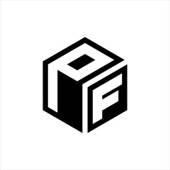 abstract letter PF logo design,initial FP vector concept illustration