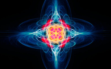 digital illustration abstract image generated from fractal fantastic flower with petals