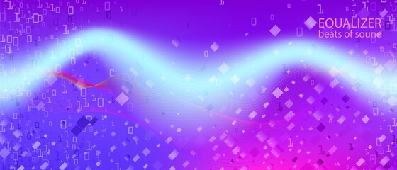 Big Data Cyber Vector Background. Cyber Equalizer Slide. Matrix Falling Binary Code. Fractal Liquid Code Geometric Abstract