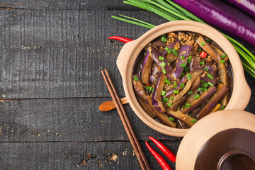 A plate of braised eggplant