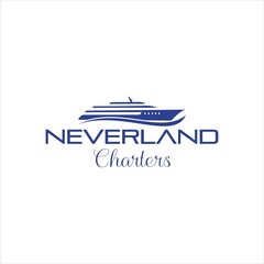 neverland yacht charter logo design vector