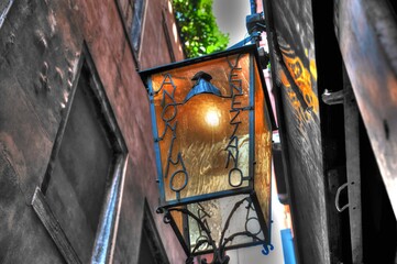 Lantern in an alley of Venice