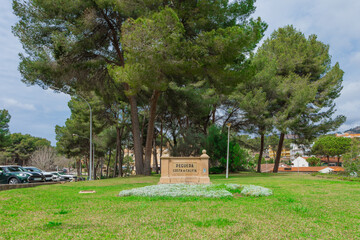 Entrance sign to Paguera (Calvia, Mallorca). Tourist destination in the Mediterranean