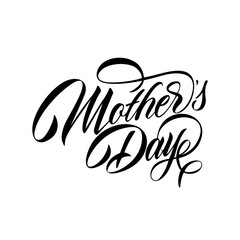 Happy Mother's Day handwritten lettering. Happy Mother's Day typography vector design for greeting cards and poster. Design template celebration. Vector illustration.