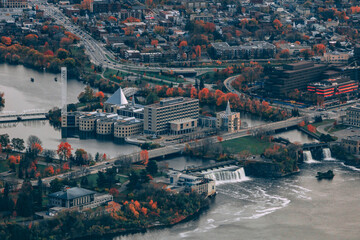Ottawa Rideau Waterfall Aerial View