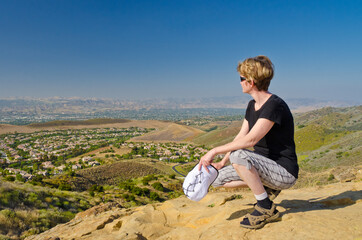 Fototapeta na wymiar Fragment of fantastic view from the Long Canyon trail at Simi Valley, California, US.