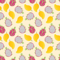 Summer fresh fruit seamless pattern