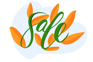 Promotion design with calligraphy vector banner symbol,  illustration of sale