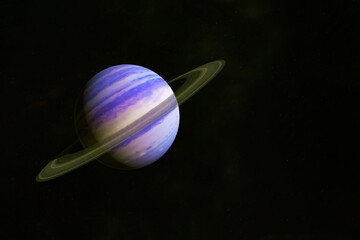 Planet with rings, on a dark background. Elements of this image were furnished by NASA.