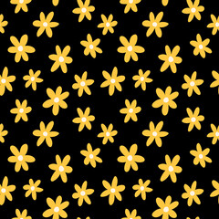 Seamless pattern with yellow flowers