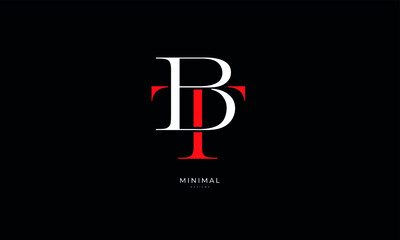 Alphabet letter icon logo BT
