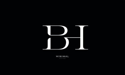 Alphabet letter icon logo BH