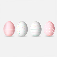 Easter eggs in pastel colors. Vector illustration.