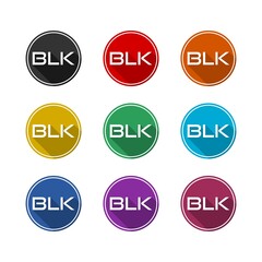 Initial BLK Letter Logo isolated on white background color set