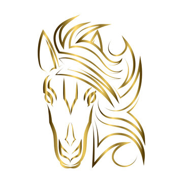 Line art vector of horse head. Suitable for use as decoration or logo.
