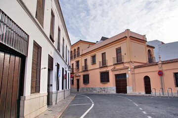 Street view with old buildings, Majestic and old facades in Cordoba city, Spain.