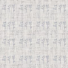 Tafelkleed Naadloze Franse boerderij bloemen linnen gedrukte achtergrond. Provence blauw grijs patroon textuur. Shabby chique stijl geweven achtergrond. Textiel rustiek scandi all-over print effect. Motief van aquarelverf © Limolida Studio