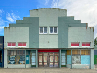 Old movie theater in Tuatapere, New Zealand