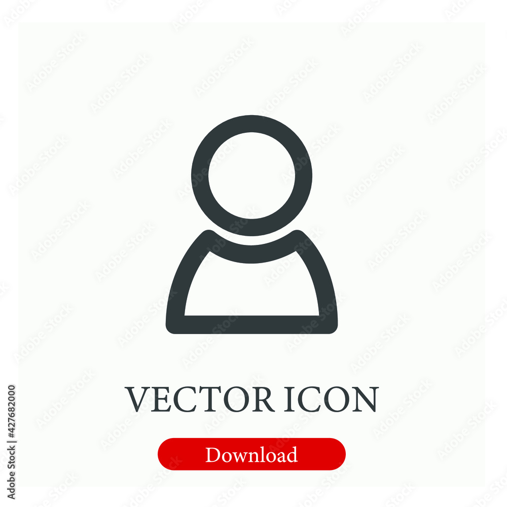 Poster User vector icon.  Editable stroke. Linear style sign for use on web design and mobile apps, logo. Symbol illustration. Pixel vector graphics - Vector