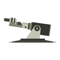 Military gun warship turret vector guard protection force battleship. Water warship turret sea destroyer navy power icon. Conflict tower aggression isolated white enforcement combat warfare icon © GOLDMAN