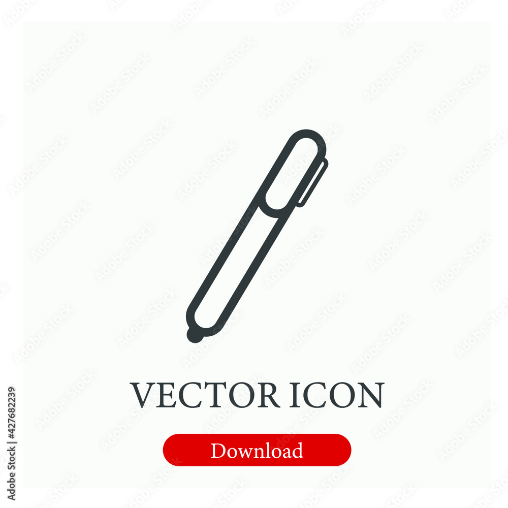 Poster pen vector icon. editable stroke. linear style sign for use on web design and mobile apps, logo. sym