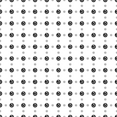 Square seamless background pattern from geometric shapes are different sizes and opacity. The pattern is evenly filled with black replay media symbols. Vector illustration on white background