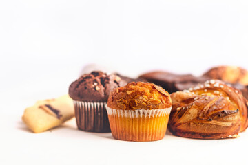 Delicious Fresh Pastries From Serbian Bakery. Selective focus, Vivid Colors.
