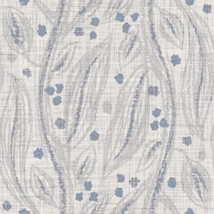 Ferme française sans couture géo abstrait lin imprimé fond de tissu. Texture de motif gris bleu Provence. Fond tissé de style shabby chic. Textile rustique scandi all over effet d& 39 impression. Aquarelle.