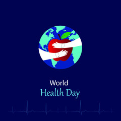 World Health Day. Blue Background. Save the world, Global health care concept. World Day for Safety and health.