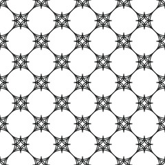 Naklejka premium Abstract Seamless Pattern Black Doodle Geometric Figures Background Vector