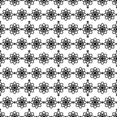 Abstract Seamless Pattern Black Doodle Geometric Figures Background Vector