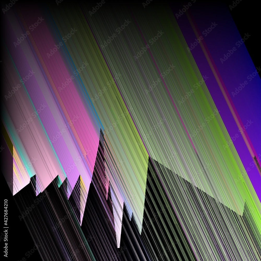 Aufkleber full rainbow spectrum of colours on a black background patterns and 3d wave patterns and business an