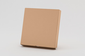 Pizza box on soft color background
