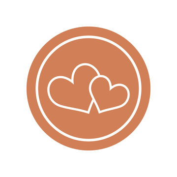 Love icon, heart icon, two hearts, small heart and big heart