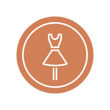 Outfit icon, clothes logo, cropptop and skirt outfit, circle logo, circle vector illustration