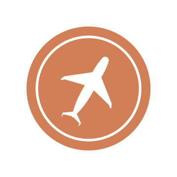 Plane inside the circle, logo, vector illustration, travel, transport