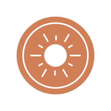 Sun circle icon, circle logo of the sun, summer, vector object