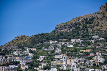 Fototapeta premium View to houses in the mountainsn Amalfi coast in Italy. Town in mountains.