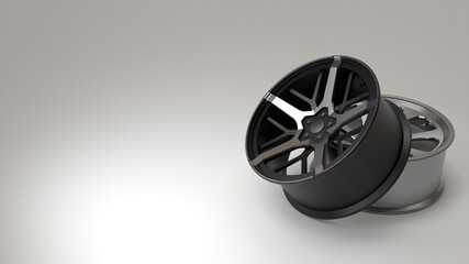 3d animation of wheels on a white background