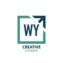 Initial Letter WY Creative Out of Box Logo Design Template. Creative template logo - obrazy, fototapety, plakaty
