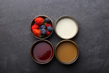 Different type of sauces on the table