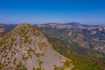 drone view of the mont gerbier de jonc