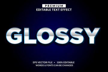 Glossy Silver White Premium Editable Text Effect Font style